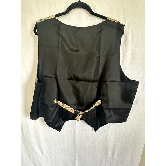 Womens VTG Robyn-Lyn Poinsettia Sheet Music Teacher Holiday Christmas Vest 2X - Picture 5 of 5